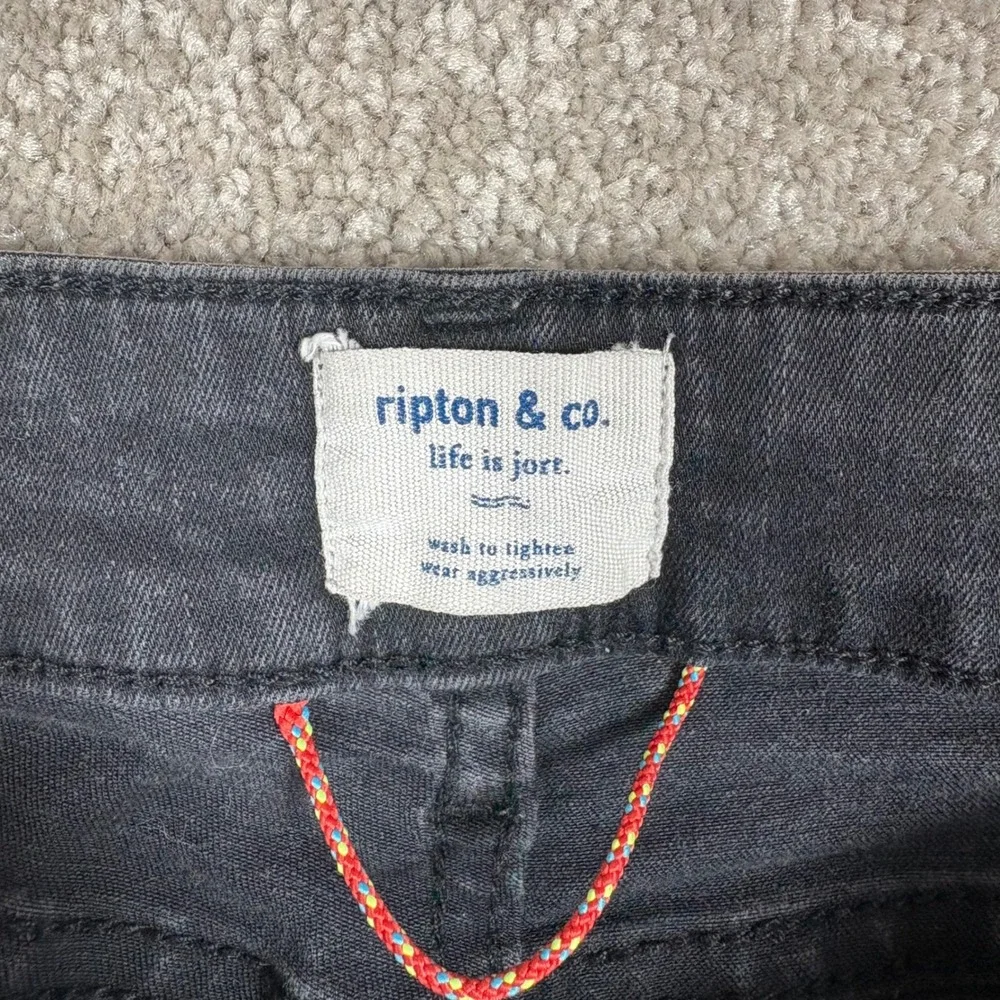 Ripton & Co Womens Performance Denim Jorts Black Cut Off Shorts Size 27